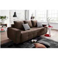 OTTO home Schlafsofa Bella, B: 241 cm, Liegefl. 142x194 cm, Bettfunktion, Bettkasten & 2 Zierkissen, Federkern