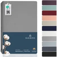 BARBONS Spannbettlaken Jersey Bettlaken, 145 g/m² Spannbetttuch, bis zu 25cm Höhe, Topper, Jersey aus 100% Baumwolle, Gummizug: rundum, (1 Stück), Rundumgummi, Atmungsaktiv