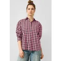 QS Langarmbluse Bluse Karohemd mit passendem Scrunchie