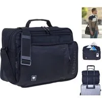 ELEPHANT Flugumhänger Arbeitstasche Bürotasche Handgepäck Freizeit Querformat, Flugbegleiter Umhängetasche Arbeit Reisetasche Tasche Dark 3625 + Etui