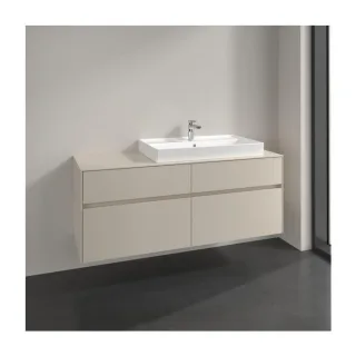 Villeroy und Boch Collaro Waschtischunterschrank C09000VN 140x54,8x50cm, Waschtisch rechts, cashmere grey