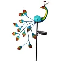 abc HOME LED Gartenleuchte Pfau, LED, Solarpanel, Lichtsensor, 92 cm H, LED fest integriert
