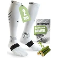 Momevo Kompressionsstrümpfe Bambus Kompressionssocken Sport [2er Set] Kompressionsstrümpfe