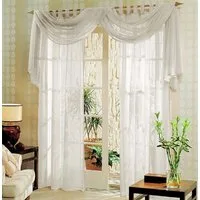Gardinenbox Gardine (3 St), Schlaufen, transparent, Voile, Voile komplett Gardinen Set 3 teilig