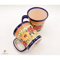 Ceramika Bolesławiecka Kalich Becher Handgefertigte Bunzlauer Keramik Tasse, Becher 400 ml UNIKAT