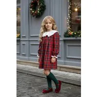 Parla Kids Kleid & Haarband Kleid College - langärmliges Kleid im Schottenmuster