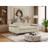 MKS MÖBEL Sofa PETER, Couch mit verstellbaren Armlehnen, 2-Sitzer Sofa, Wellenfedern