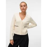 Vero Moda Strickjacke VMGOLD LS V-NECK CONTRAST CARDIGAN