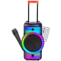 fontastic Rokka Party Lautsprecher mit Mikrofon Bluetooth LED Lichtshow Bluetooth-Lautsprecher (40 W)