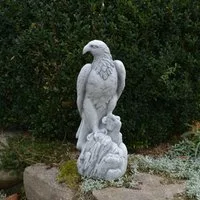 gartendekoparadies.de Gartenfigur Mächtiger Adler, Steinfiugr, H. 50 cm, 14 kg, Frostsicher