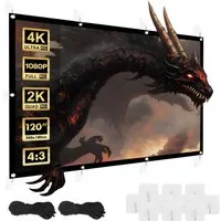 Maclean MC-169 Tragbare Projektionswand 120'' 4:3 240x180cm Rahmenleinwand (25mm Rand Spannhaken)