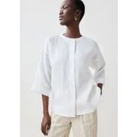bonprix Shirtbluse Oversize-Passform, aus Leinen, strukturierte Oberfläche, 3/4-Ärmel