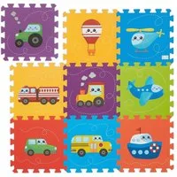 relaxdays Spielmatte Puzzlematte mit Fahrzeugen