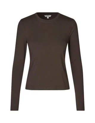 mbym - Langarmshirt mit Rundhals - Christina braun - Gr. - S