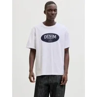 Jack & Jones Rundhalsshirt JJEDOVER DENIM TEE SS O-NECK SN mit Logobranding
