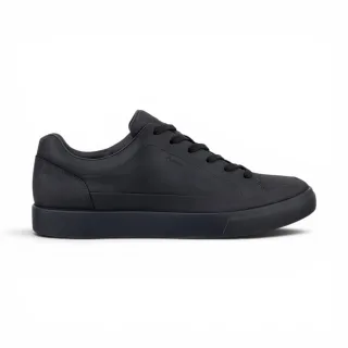Ecco Herren schwarze Leder wasserdichte Sneakerschuhe – Soft 10