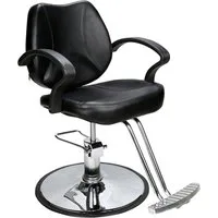 Barberpub Stuhl Barberpub Friseurstuhl Friseursessel 2057BK, Höhenverstellbar Hydraulisch, Kunstleder, drehbar