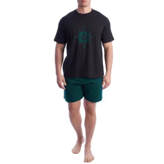 Herren-Pyjama mit kurzen Ärmeln aus 100 % Baumwolle KL30000