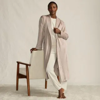 Morgenmantel aus Samt für Damen, Damen, size: regular, Pink, Polyester/Polyester-Mischung, by Lands' End