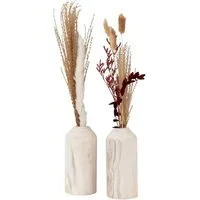 Levandeo® Dekovase, 2er Set Vase aus Holz für Trockenblumen H20cm Natur Holzvase