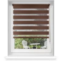 Doppelrollo Klemmfix Doppelrollo / Duo Rollo, 60 x 150 cm, dunkelbraun, Victoria M., blickdicht, ohne Bohren, freihängend, Klemmfix