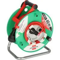 Garant G Bretec IP44 Garten-Kabeltrommel, 1 Anschluss grün/rot, 38 + 2 Meter, Bretec-Drehkontakt-System