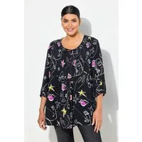 Ulla Popken Druckbluse Smok-Bluse