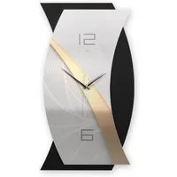 Kreative Feder Wanduhr 3D Designer-WANDUHR Gold & Silver (Funkuhr oder Quarzuhr in modernem Metallic-Look)