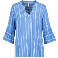 SUBLEVEL Blusenshirt Ethnomuster, Drei-Viertel-Ärmel, V-Ausschnitt Boho-Ethno-Tunika