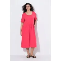 Ulla Popken Midikleid Jersey-Midikleid A-Linie Rundhals Halbarm