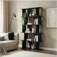 en.casa Bücherregal, »Gäljami« 180 x 100 x 35 cm mit 5 offenen Fächern Schwarz