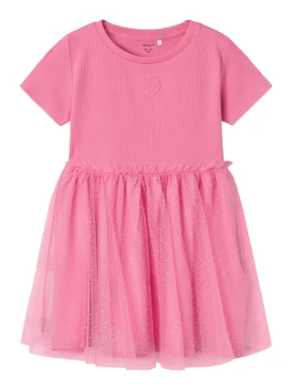 NAME IT - NMFHARANA SS TULLE DRESS PB wild orchid - Gr. - 92