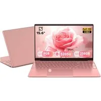 Molegar 15,6-Zoll Laptop für Studenten, Hintergrundbeleuchtete Tastatur Notebook (39,6 cm/15.6 Zoll, Intel Celeron 5205U, Intel® UHD Graphics, 8 GB, 256 GB SSD, Fingerabdruckleser, 180° Scharnier, 6000mAh lange Akkulaufzeit)