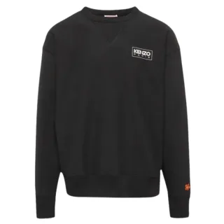Schwarzes Sweatshirt mit umrissenem Logo von Kenzo Paris