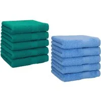 Betz Seiftuch 10 Stück Seiftücher Set Premium Farbe smaragdgrün/hellblau, Baumwolle (Set, 10-St), Seiflappen
