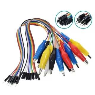 20cm 30cm 10pin Double-end Alligator Clips Jump Wire Male Female Crocodile Clip Test Lead Jumper Wire Line Cable Connect