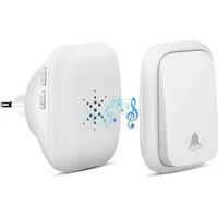 FELIXLEO Türklingel-Set Batterielose Funkklingel Set 4 Lautstärkestufen und LED Blitz, Weiß, (1-tlg)