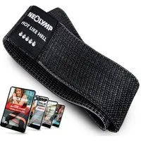 NEOLYMP Trainingsband Minibänder einzeln MB310 Stufe 5, 15 – 20 kg, Schwarz, Naturfasern, komfortabel, mit E-Book, langlebig, hygienisch, waschbar