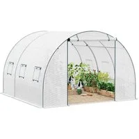 Woltu Tomatengewächshaus, BxTxH: 300 x 300 x 200,00 cm, Foliengewächshaus Winterfest, mit Tür 6 Fenstern, 300x300x200 cm