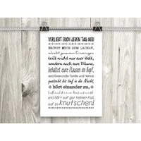 artissimo Poster Poster mit Spruch DIN A4 21x29,7 cm Geschenk Hochzeit kreativ lustig, Spruchposter: Verliebt euch jeden Tag neu