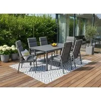 OTTO home Garten-Essgruppe Maruja, (Set, 13-tlg., 6x Sessel, 6x Auflage, 1x Tisch), bestehend aus 1 Tisch, 6 Stühlen und 6 Sitzauflagen