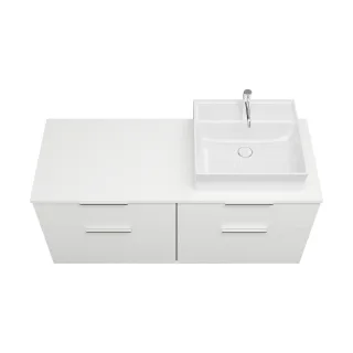 Burgbad Keramik Waschtisch-Set Eqio Weiß Matt/Alpinweiss, SGUS140RF6014C0001 SGUS140RF6014C0001