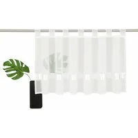 OTTO home Scheibengardine EBY (1 St), Schlaufen, transparent, Voile, Fertiggardine, mit einseitig aufgenähtem Satinband, Querstreifen