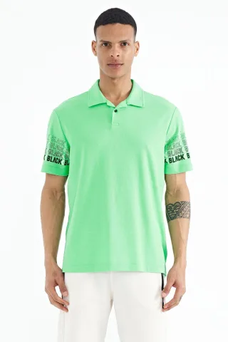 Herren Baumwolle Polo Kragen Bedrucktes T-Shirt