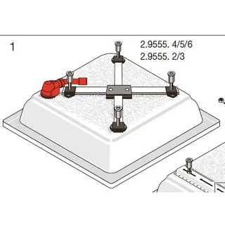 LAUFEN Duschwannenfuß,125-185mm, für Platina Duschwannen 800-900mm, 29555.2, 2955520000001 2955520000001