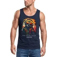 Neverless Tanktop Herren Tank-Top Musik DJ Chill Faultier Print Aufdruck Relax Sommer mit Print