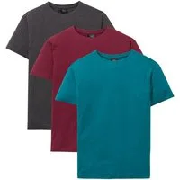bonprix T-Shirt (Packung, 3-tlg) bequemer Regular Fit, Rundhalsausschnitt, leichte Stoffqualität