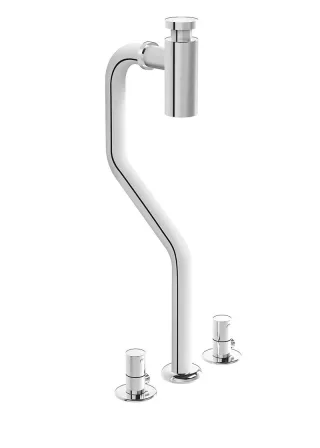 VitrA Zubehör Design Siphon zu Monoblock # 7814 Bodenmontage Abgangsrohr und Rosette Chrom,A45157 A45157