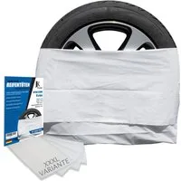 JK Trade Reifentasche - Reifentüten extra stabil, Felgentasche (4´er Pack, Schwarz, Weiß, Grau), hochwertiger LDPE-Kunststoff, Reifensäcke für Sommer- & Winterreifen
