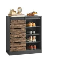 SoBuy Sideboard FSB65, Schuhschrank mit Schiebetür Kommode Schrank Küchenschrank Flurschrank
